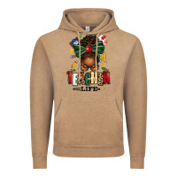 Vintage Coffee teacher life afro messy bun Vintage Hoodie - texasbilliewilder