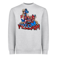 Heather Grey freedom rock hand Heavyweight Sweatshirt - Zillion Design Studio