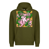 Army Green christmas smile gingerbread cookie seamless pattern bbs Premium Hoodie - BundleAndBundleShop