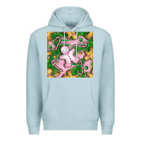 Blue Mist christmas smile gingerbread cookie seamless pattern bbs Premium Hoodie - BundleAndBundleShop