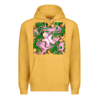 Mustard christmas smile gingerbread cookie seamless pattern bbs Premium Hoodie - BundleAndBundleShop