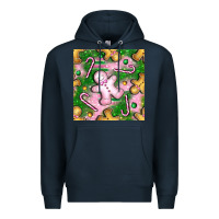 Navy christmas smile gingerbread cookie seamless pattern bbs Premium Hoodie - BundleAndBundleShop