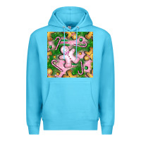 Ocean Blue christmas smile gingerbread cookie seamless pattern bbs Premium Hoodie - BundleAndBundleShop