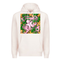 Pale Pink christmas smile gingerbread cookie seamless pattern bbs Premium Hoodie - BundleAndBundleShop