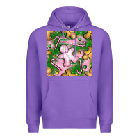 Purple christmas smile gingerbread cookie seamless pattern bbs Premium Hoodie - BundleAndBundleShop