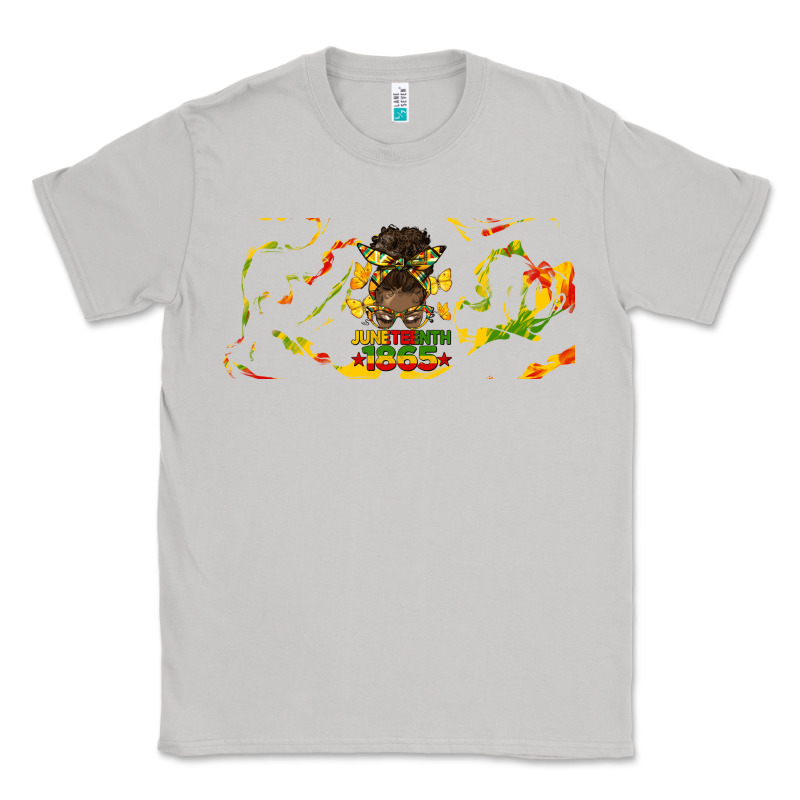Juneteenth Afro Messy Bun Libbey Glass Classic Tee by HRA Design Shop | Teevron