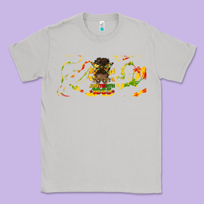 Juneteenth Afro Messy Bun Libbey Glass Classic Tee Designed By Hra Design Shop