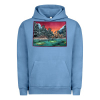 Pigment Pebble Blue Colorado Scenery Map Urban Hoodie - Bettercallsaul