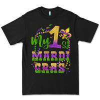Black my first mardi gras glitter fleur de lis Premium Tee - Artiststas