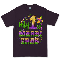 Plum my first mardi gras glitter fleur de lis Premium Tee - Artiststas