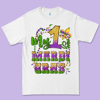My First Mardi Gras Glitter Fleur De Lis Premium Tee Designed By Artiststas
