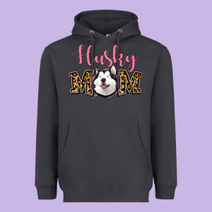 Husky Mom Heavyweight Hoodie Designed By Jasminsmagicworld