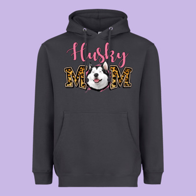 Husky Mom Heavyweight Hoodie Designed By Jasminsmagicworld