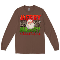 Chestnut Merry Christmas Santa Long Sleeve Tee - FaDigitalArtStudio