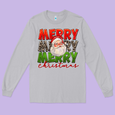 Merry Christmas Santa Long Sleeve Tee Designed By Fadigitalartstudio