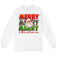 White Merry Christmas Santa Long Sleeve Tee - FaDigitalArtStudio