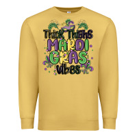 Antique Gold thick thighs mardi gras vibes Premium Sweatshirt - MaliasSmallBusiness