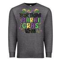 Charcoal Heather thick thighs mardi gras vibes Premium Sweatshirt - MaliasSmallBusiness
