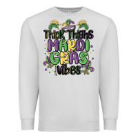 Dove Grey thick thighs mardi gras vibes Premium Sweatshirt - MaliasSmallBusiness