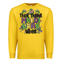 Lemon thick thighs mardi gras vibes Premium Sweatshirt - MaliasSmallBusiness