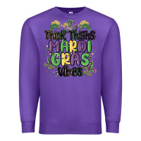 Purple thick thighs mardi gras vibes Premium Sweatshirt - MaliasSmallBusiness