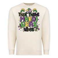 Sandshell thick thighs mardi gras vibes Premium Sweatshirt - MaliasSmallBusiness