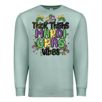Seafoam thick thighs mardi gras vibes Premium Sweatshirt - MaliasSmallBusiness