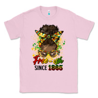 Bubblegum Pink free ish since 1865 afro messy bun Classic Tee - HRA Design Shop