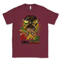 Burgundy free ish since 1865 afro messy bun Classic Tee - HRA Design Shop