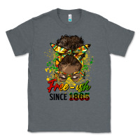 Charcoal Heather free ish since 1865 afro messy bun Classic Tee - HRA Design Shop