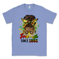 Colony Blue free ish since 1865 afro messy bun Classic Tee - HRA Design Shop