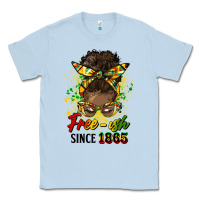 Dusty Blue free ish since 1865 afro messy bun Classic Tee - HRA Design Shop