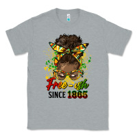 Heather Grey free ish since 1865 afro messy bun Classic Tee - HRA Design Shop