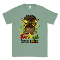 Free Ish Since 1865 Afro Messy Bun Classic Tee | Teevron