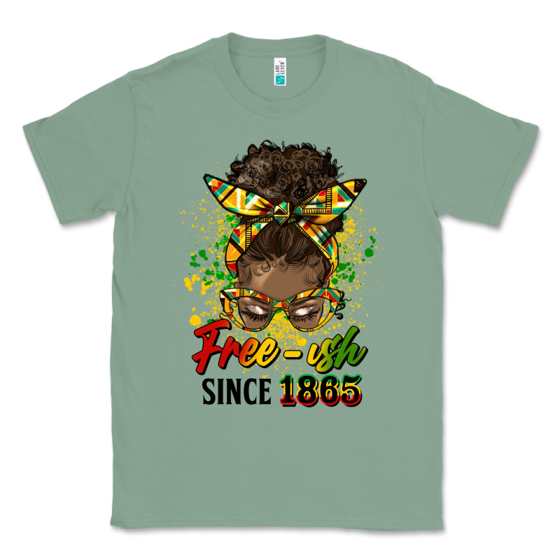 Free Ish Since 1865 Afro Messy Bun Classic Tee by HRA Design Shop | Teevron
