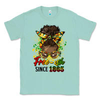 Seafoam free ish since 1865 afro messy bun Classic Tee - HRA Design Shop