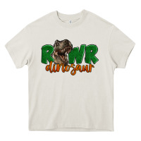 Cream Rawr Dinosaur Heavy Core Tee - LillyAllenDesigns