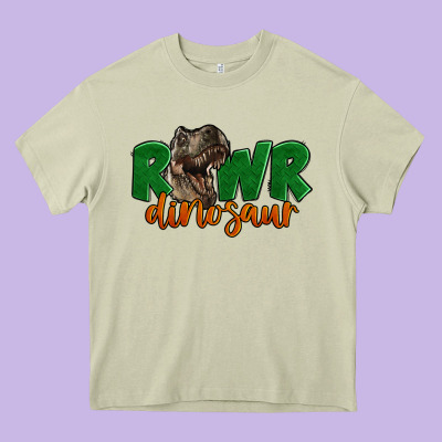Rawr Dinosaur Heavy Core Tee Designed By Lillyallendesigns