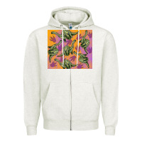 Oatmeal Heather dinosaur brontosaurus Zipper Hoodie - Artiststas