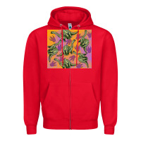Red dinosaur brontosaurus Zipper Hoodie - Artiststas