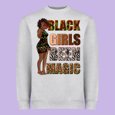 Heavyweight Sweatshirt black girls been magic
