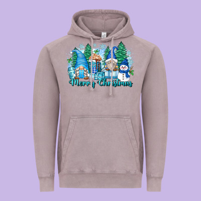 Merry Christmas Snowman Gnomes Vintage Hoodie Designed By Zillion Design Studio
