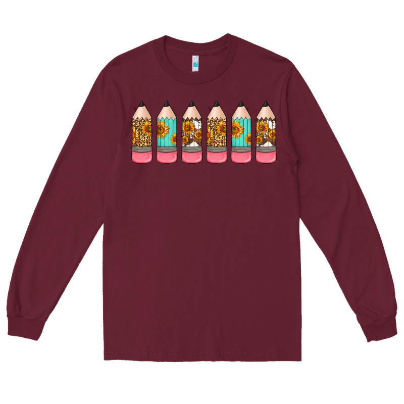 Western Teacher Pencils 16oz Libbey Glass Long Sleeve Tee by HRA Design Shop | Teevron