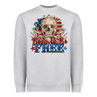 Heather Grey born to be free skeleton Heavyweight Sweatshirt - Zillion Design Studio