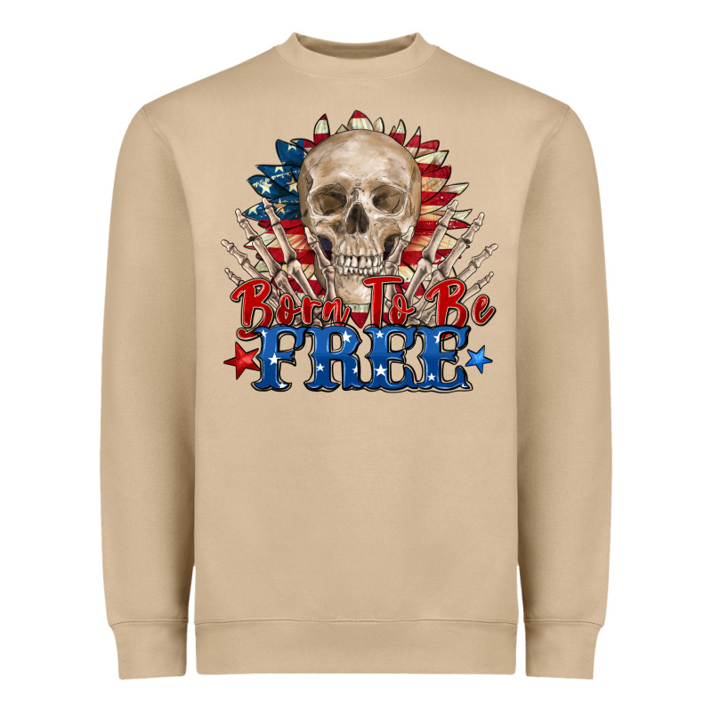 Born To Be Free Skeleton Heavyweight Sweatshirt by Zillion Design Studio | Teevron