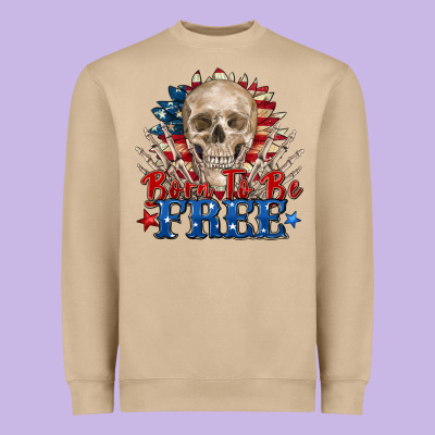 Born To Be Free Skeleton Heavyweight Sweatshirt Designed By Zillion Design Studio