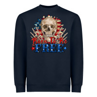 Navy born to be free skeleton Heavyweight Sweatshirt - Zillion Design Studio