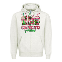 Oatmeal Heather cafecito y chisme coffee cups Zipper Hoodie - Jasminsmagicworld