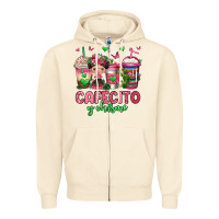 Sandshell cafecito y chisme coffee cups Zipper Hoodie - Jasminsmagicworld