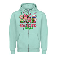 Seafoam cafecito y chisme coffee cups Zipper Hoodie - Jasminsmagicworld